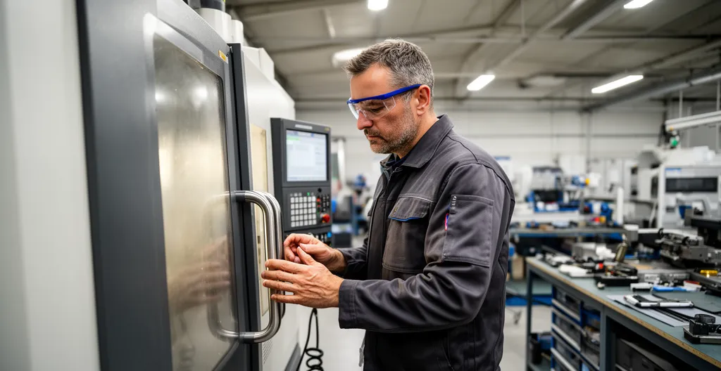 Technicien PME inspectant équipement industriel financé par subvention